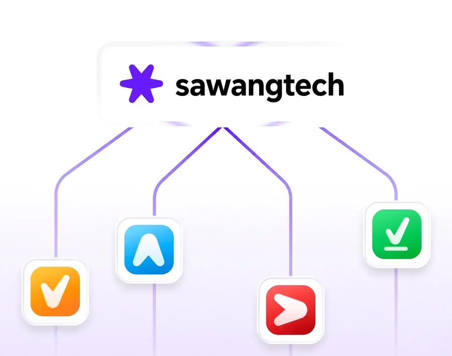 Produk SawangTech yang dihubungkan dengan alat yang sudah digunakan oleh perniagaan